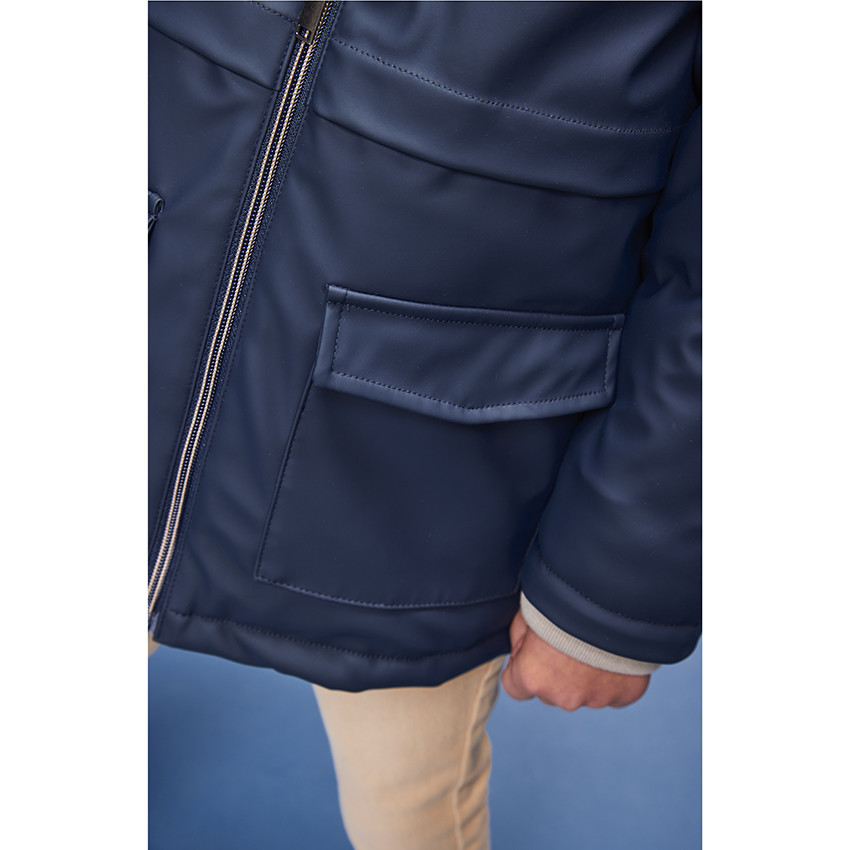 Parka gomme avec doublure rayée pour garçon 