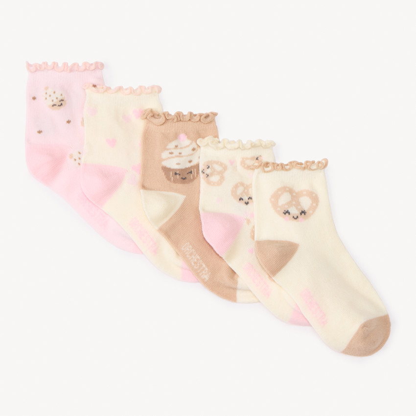 Lot de 5 paires de chaussettes motifs kawaii pour fille