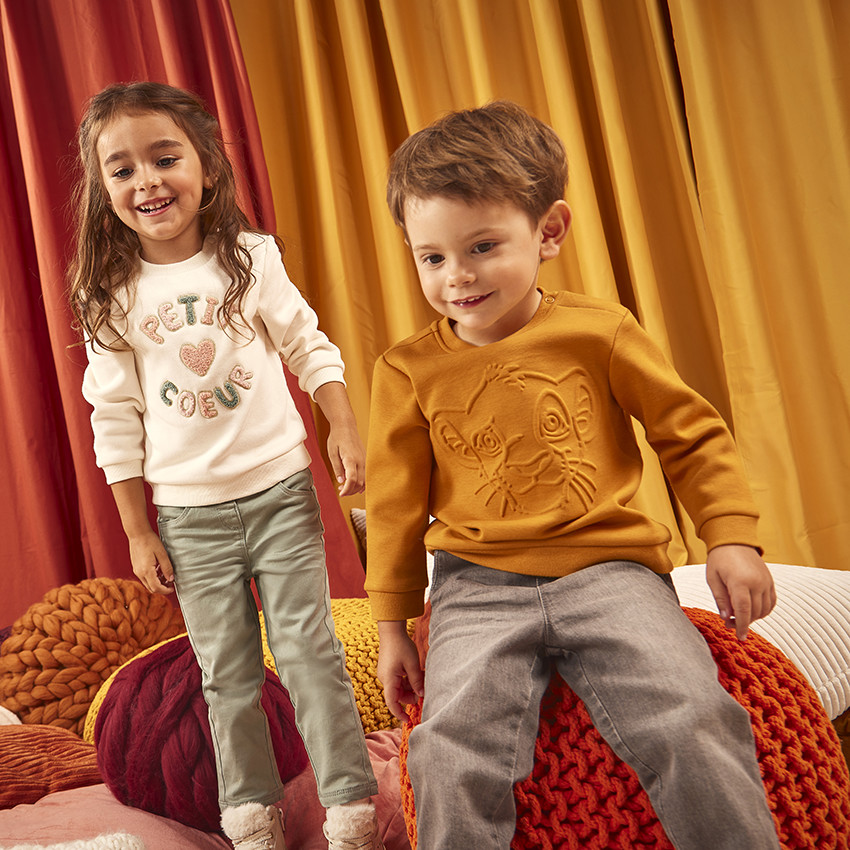 Sweat en molleton patchs bouclettes pour bébé fille 