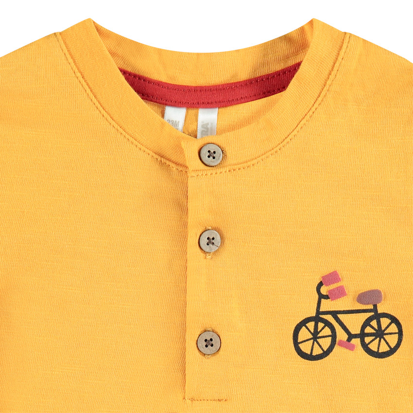 Ensemble t-shirt manches longues et salopette grise pour bébé garçon 