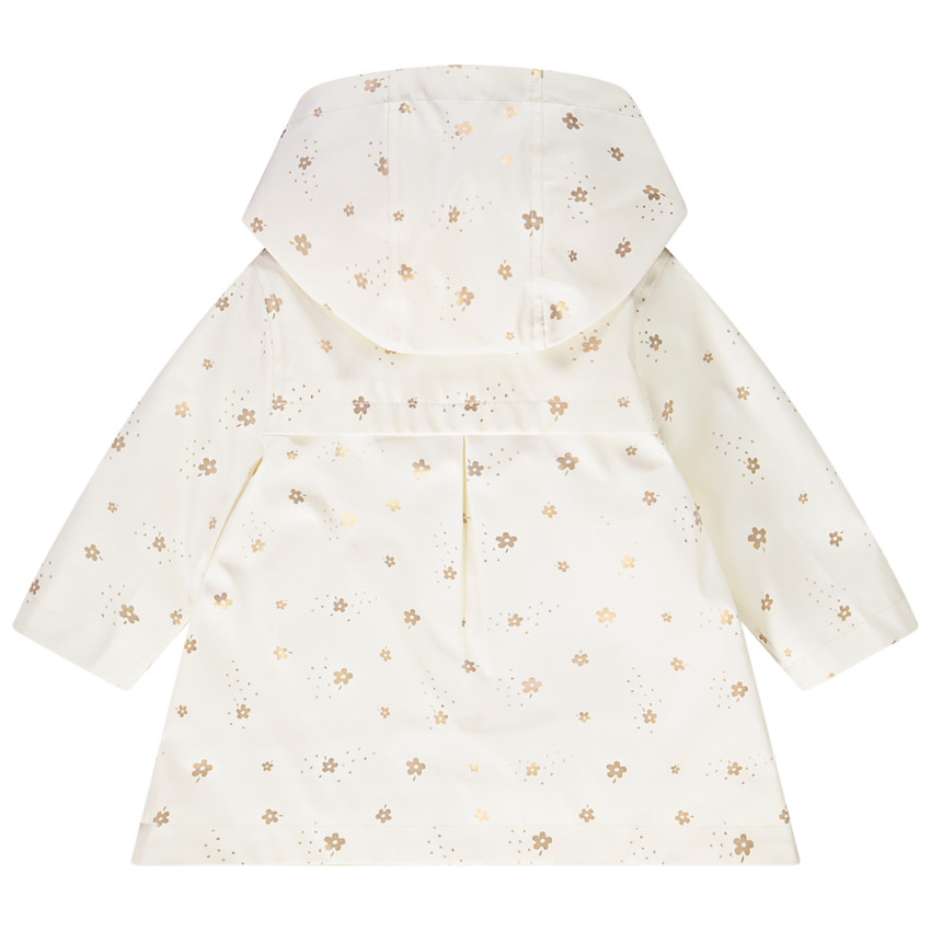 Parka gomme déperlante imprimé métallisé fleurs pour bébé fille 