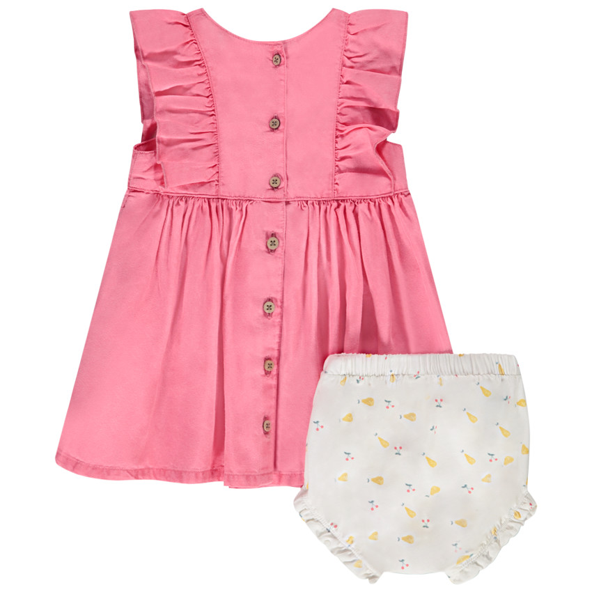Ensemble 2 pièces robe + bloomer imprimé pour bébé fille 