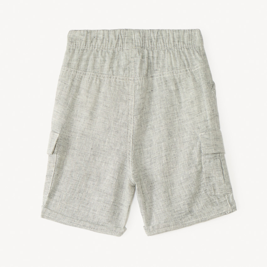 Bermuda style cargo uni en toile pour bébé garçon 