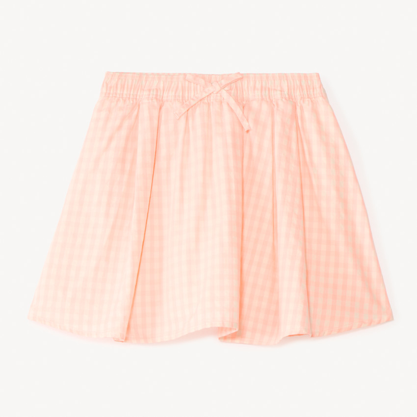Jupe-short vichy avec nœud pour fille