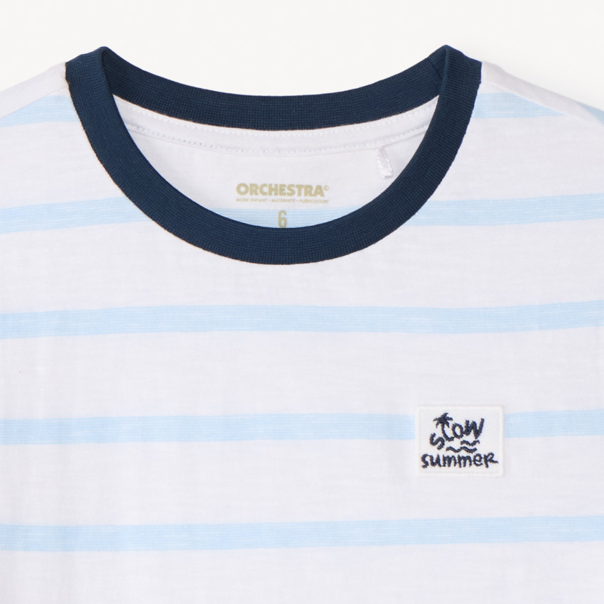 T-shirt manches courtes à rayures horizontales pour garçon 