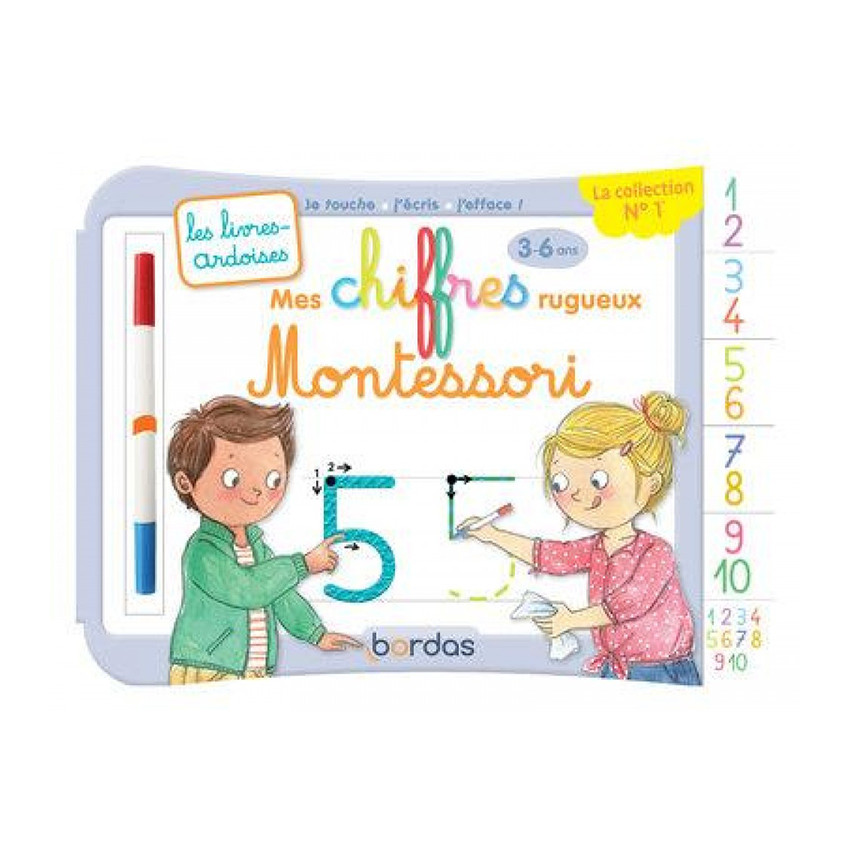Livre d'apprentissage Les chiffres rugueux Montessori Main Livre d'apprentissage Les chiffres rugueux Montessori