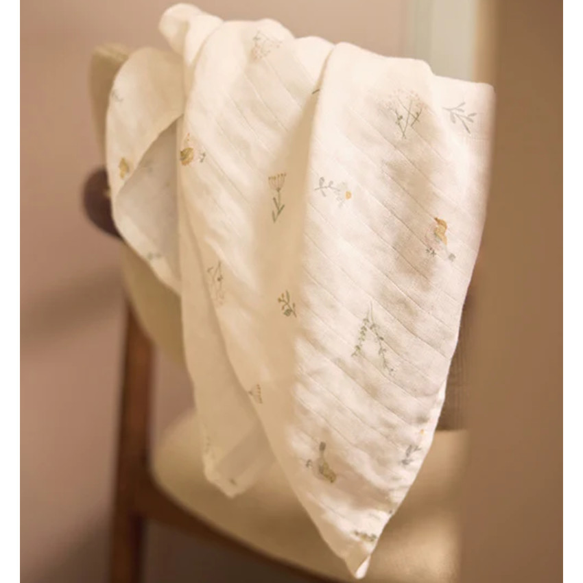 Lange gaze de coton Large 115x115cm Lovely Birds 2pcs 