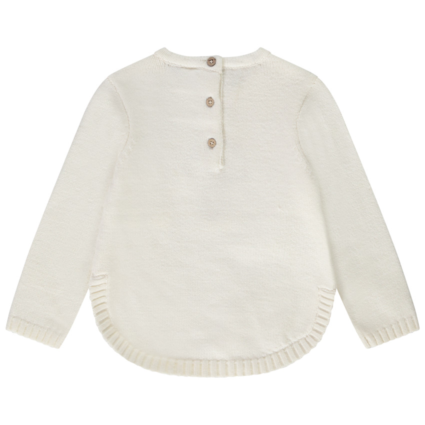 Pull en tricot avec champignon en bouclettes pour bébé fille 