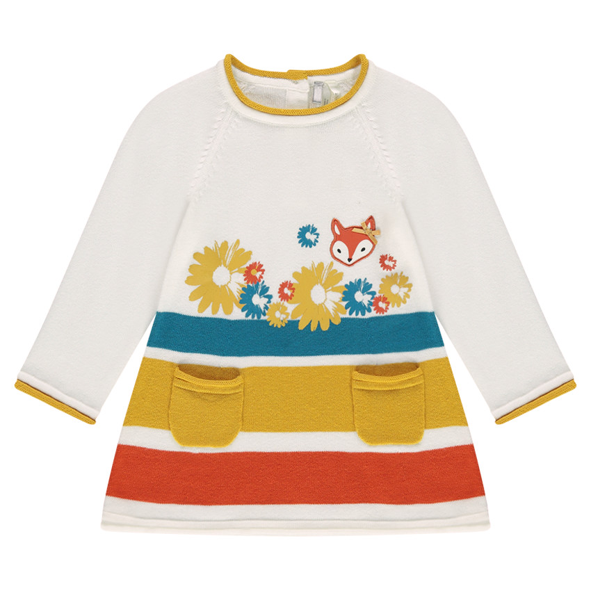Robe en tricot à poches et print fantaisie 