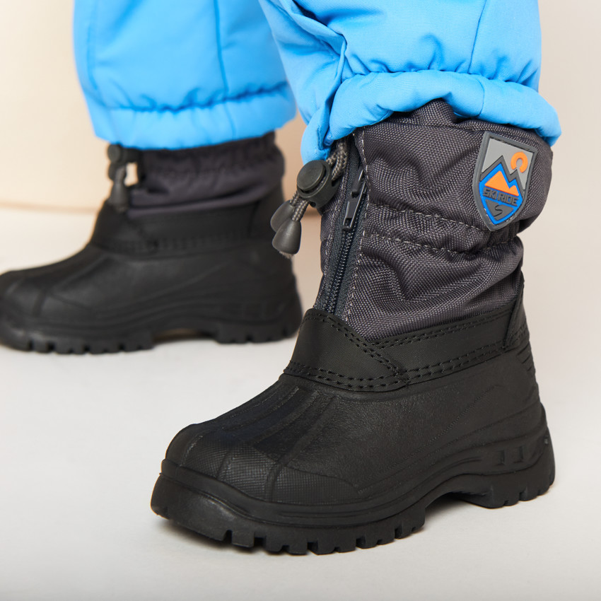Après-ski zippés bicolores à badge gomme pour bébé garçon