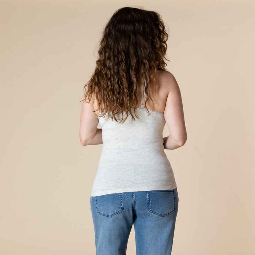 Débardeur d'allaitement uni avec brassière intégrée 