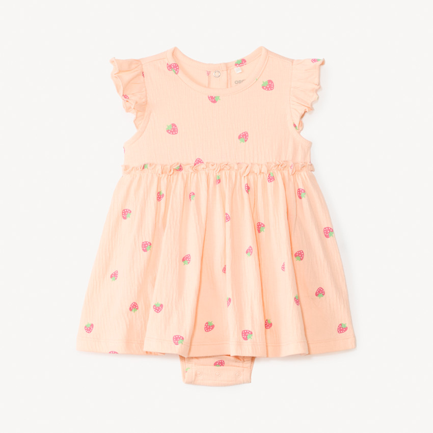 Robe 2-en-1 effet froissé avec imprimé fantaisie pour bébé fille