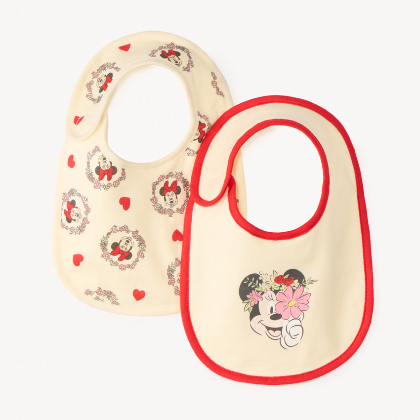 Lot de 2 bavoirs Minnie Disney pour bébé fille  