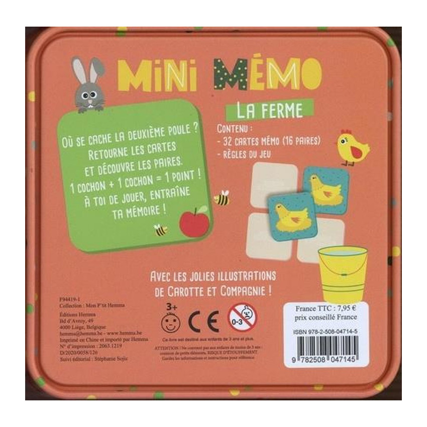Jeu - Mini Mémo - La Ferme 