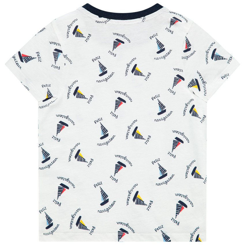 T-shirt manches courtes imprimé bateaux pour bébé garçon 