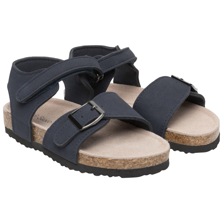 Sandales velcro et boucle bleu marine pour garçon 