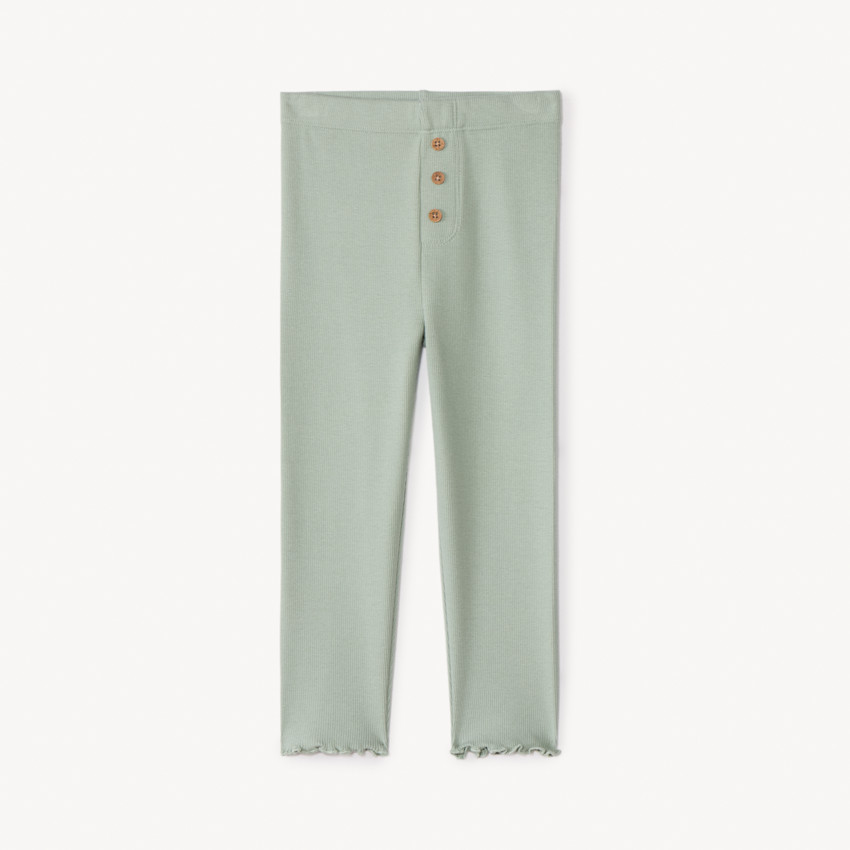 Caleçon uni côtelé avec boutons pour bébé fille