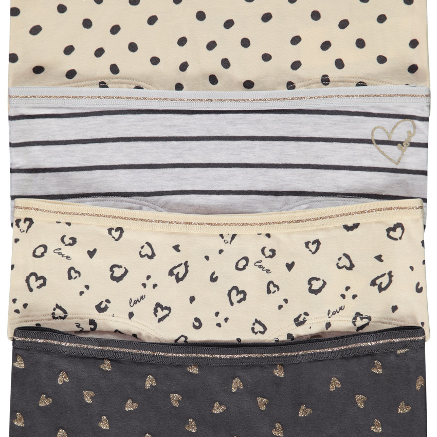 Lot de 4 shorties en jersey imprimé fantaisie pour fille 
