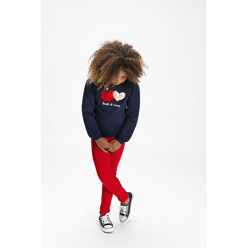 Sweat en molleton avec print fantaisie en relief et paillettes pour fille 