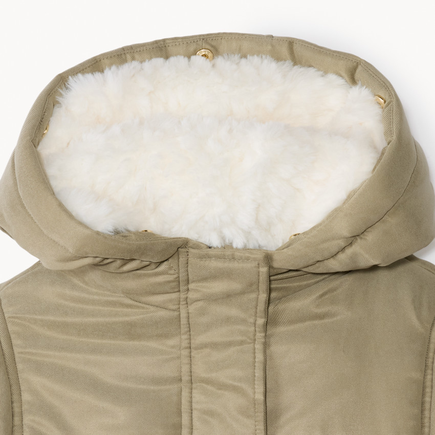 Parka déperlante à capuche effet fourrure pour fille 