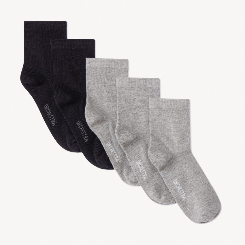 Lot de 5 paires de chaussettes unies pour garçon