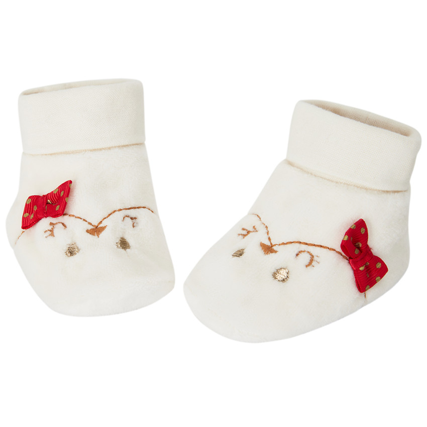 Chaussons ludiques en velours pour bébé fille 