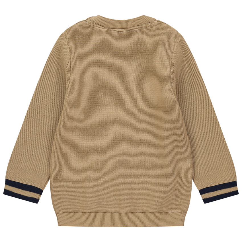 Pull en tricot à poche kangourou rayée 
