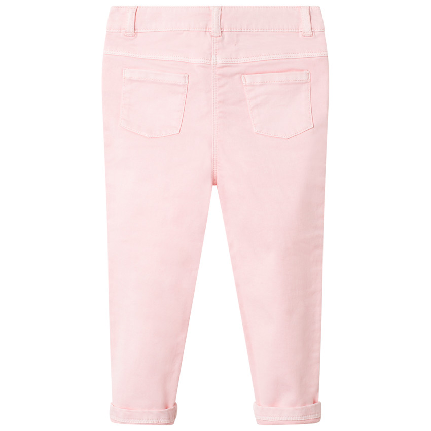 Pantalon en toile uni coupe slim 
