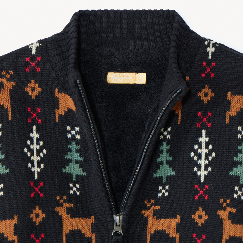 Gilet en tricot doublé avec motifs Noël pour garçon  