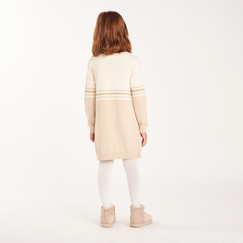 Robe en tricot manches longues fille pailletée 