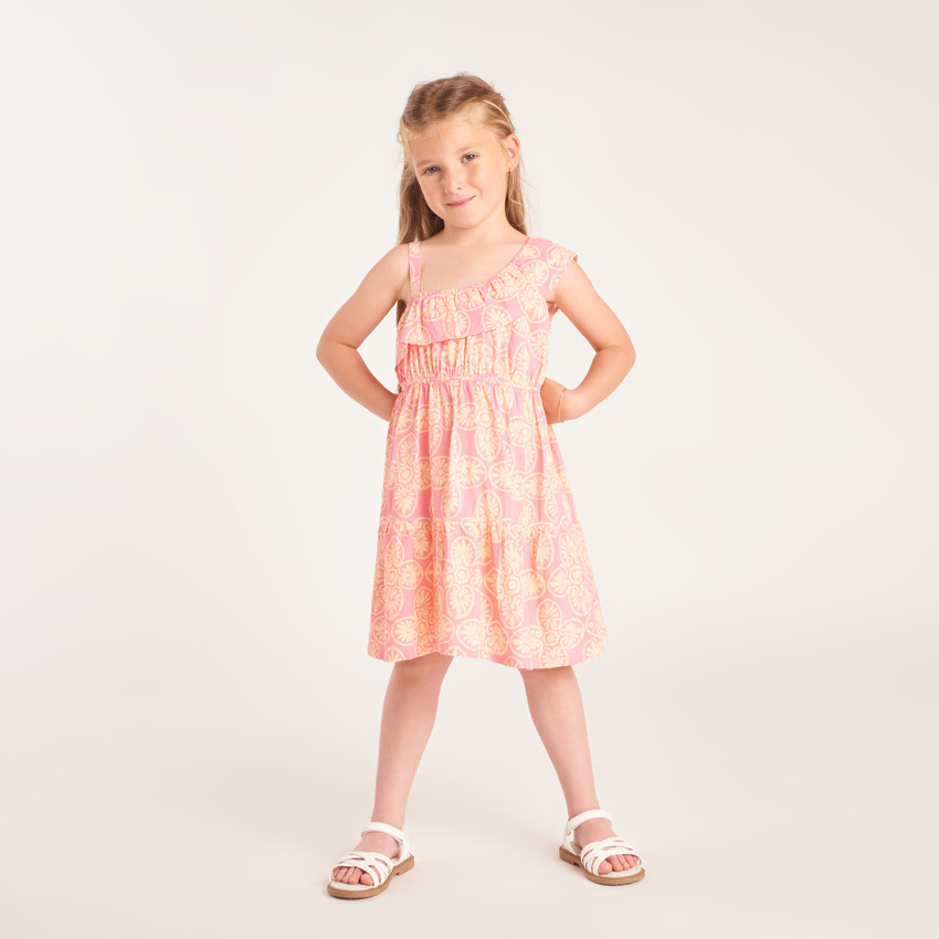 Robe asymétrique à motif fantaisie pour fille  