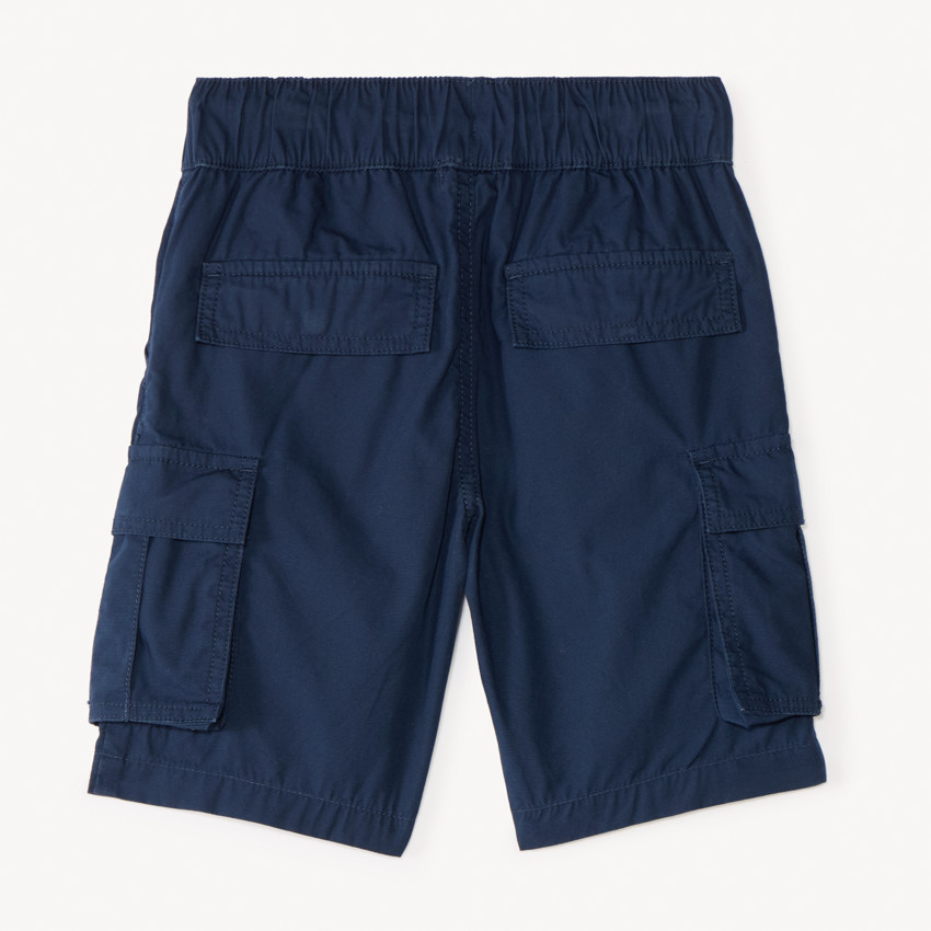 Bermuda cargo uni en popeline pour garçon 