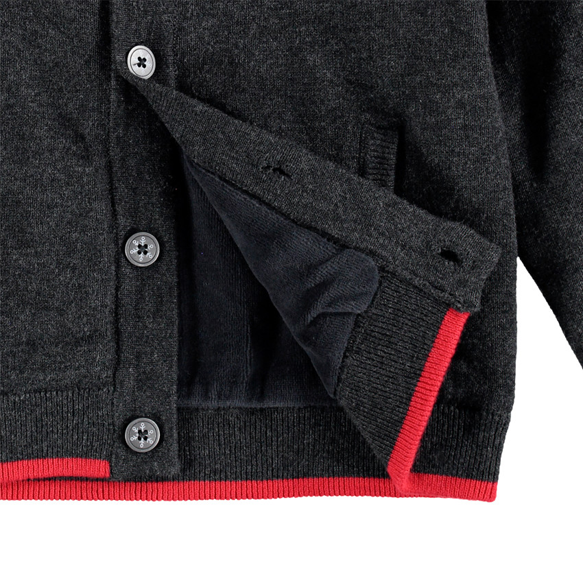 Veste en tricot doublée velours avec cerfs en jacquard 