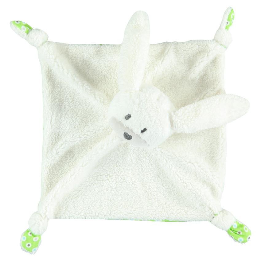 Doudou plat en sherpa avec noeuds  