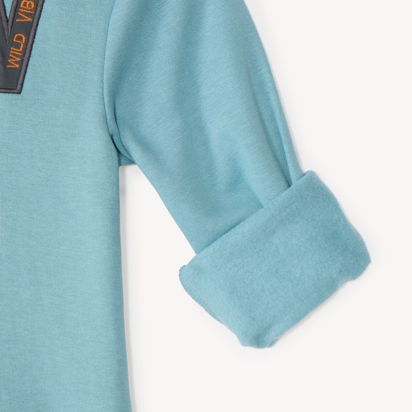 Sweat capuche garçon molleton doublé sherpa 