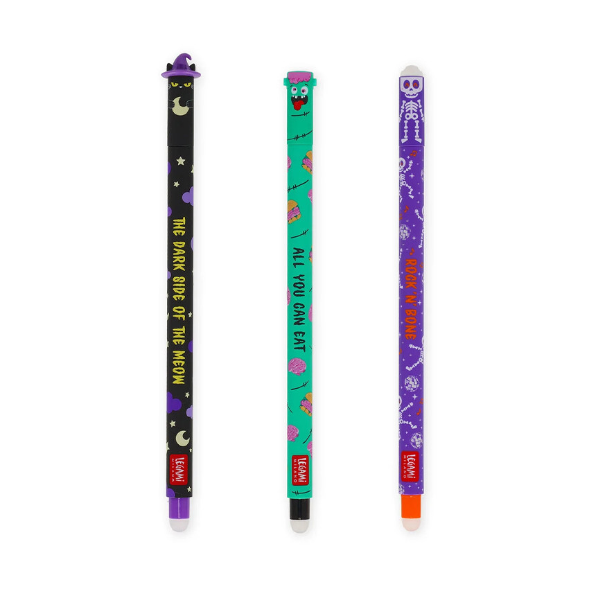 Set de 3 stylos gel effaçables The Boo Crew Halloween 