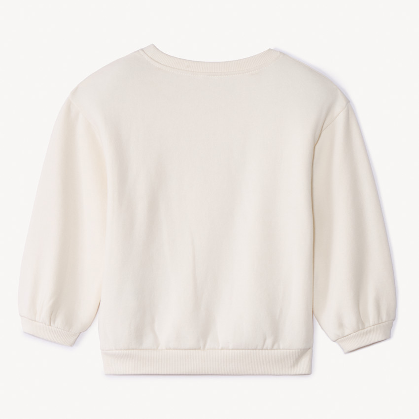 Sweat uni en molleton print love pour bébé fille 