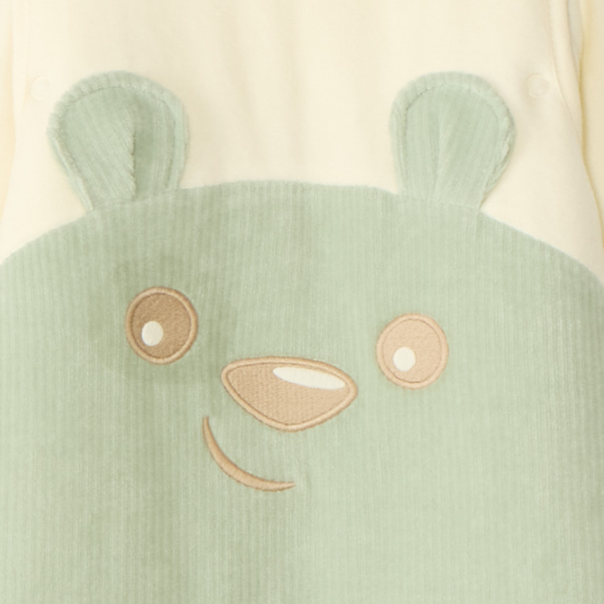 Gigoteuse en velours avec manches amovibles broderie ourson TOG 3 pour bébé garçon 