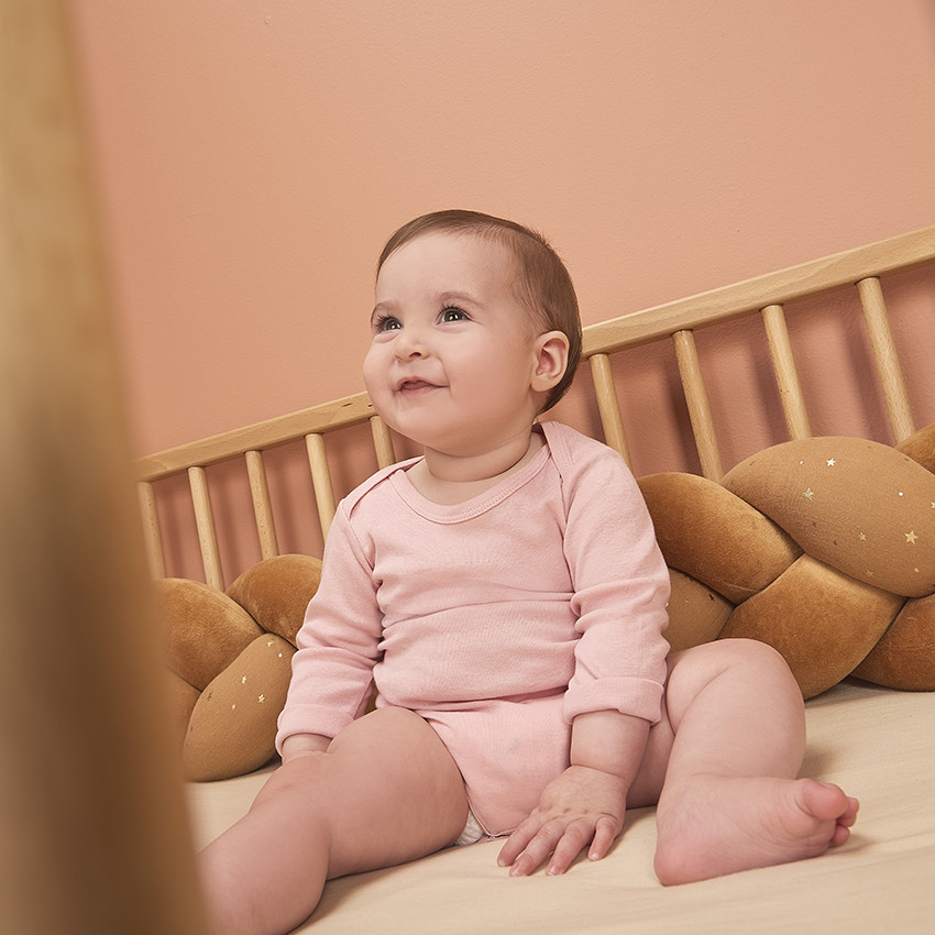 Lot de 5 bodies manches longues unis pour bébé fille 