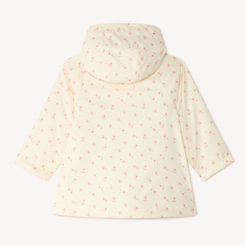 Parka gomme à capuche imprimé fleurs pour bébé fille 