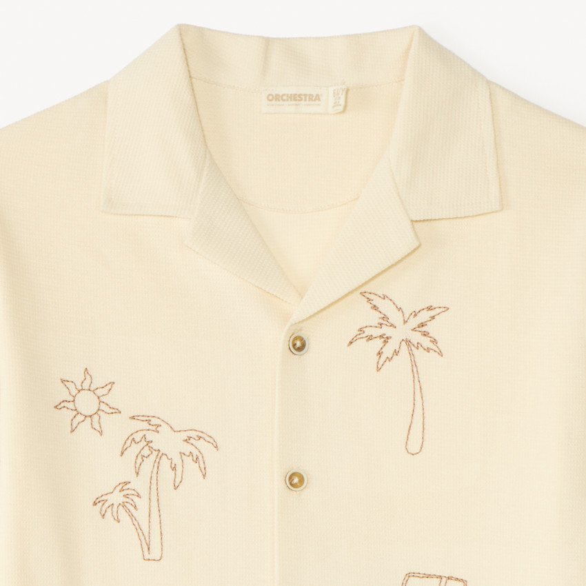 Chemise manches courtes brodée pour garçon  