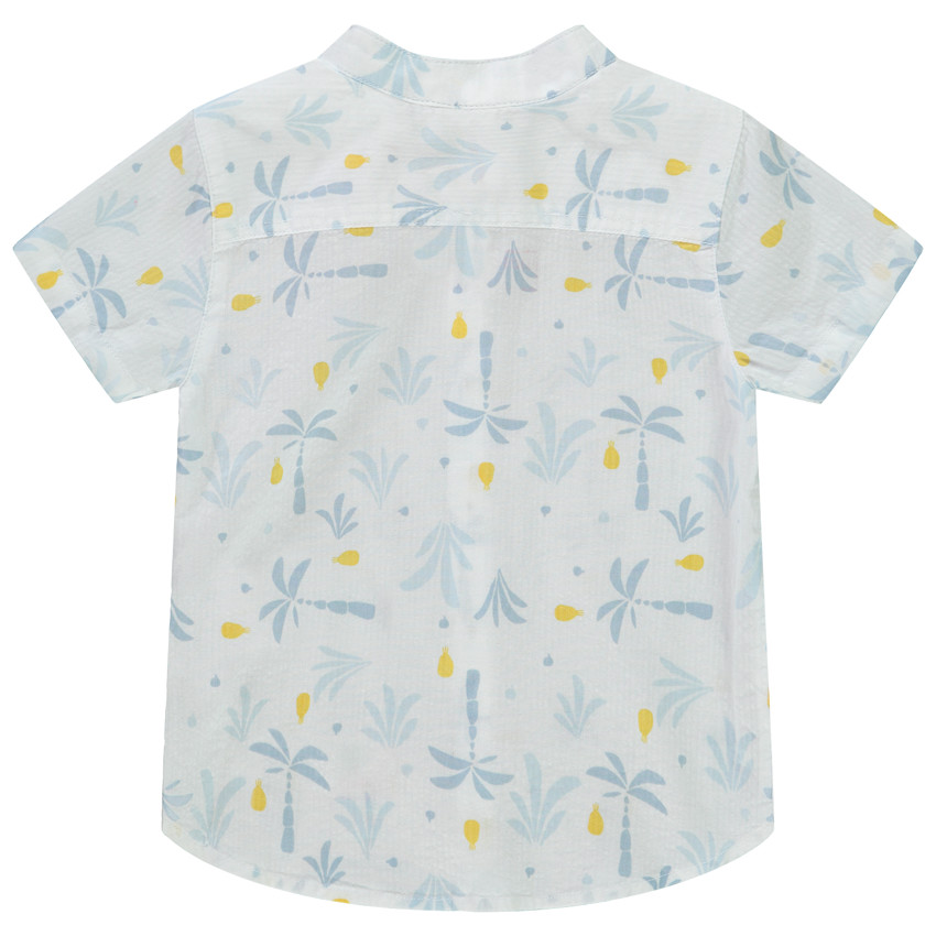 Chemise manches courtes imprimé arty à col mao pour bébé garçon 