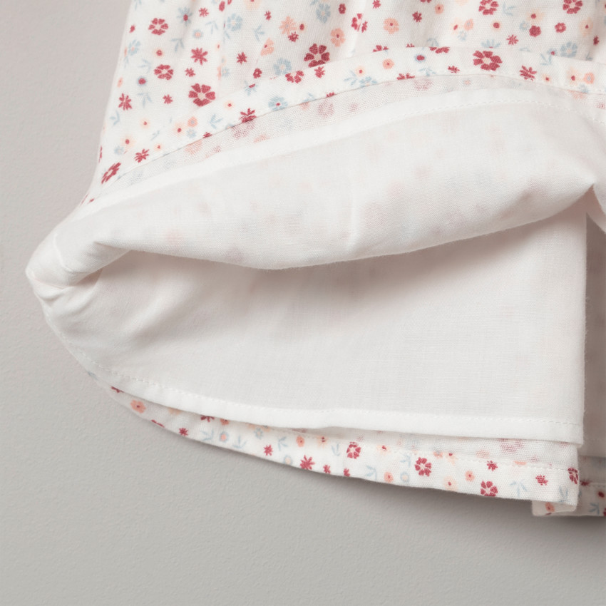 Robe manches longues à imprimé floral et col Claudine  