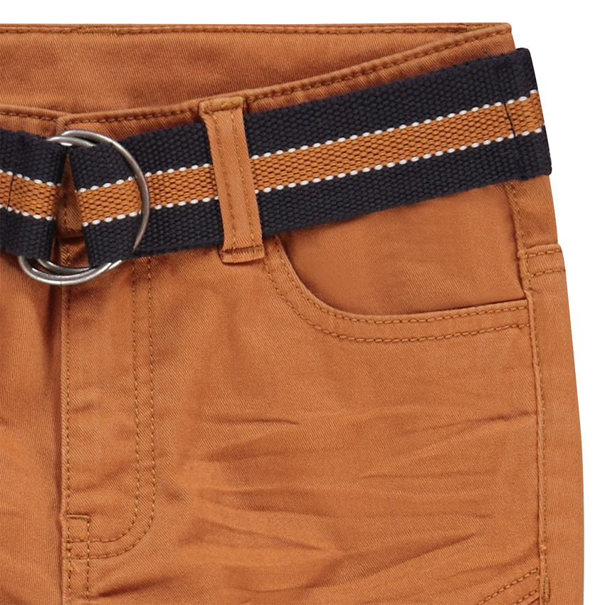 Pantalon en toile surteint à ceinture amovible pour enfant garçon Main Pantalon en toile surteint à ceinture amovible pour enfant garçon