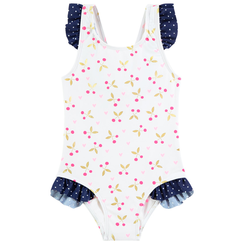Maillot de bain 1 pièce imprimé cerises pour bébé fille 