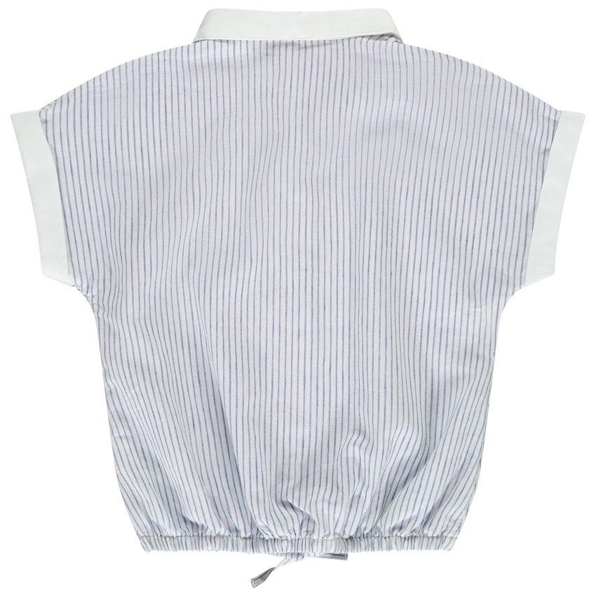 Chemisier manches courtes rayé à nouer pour fille 