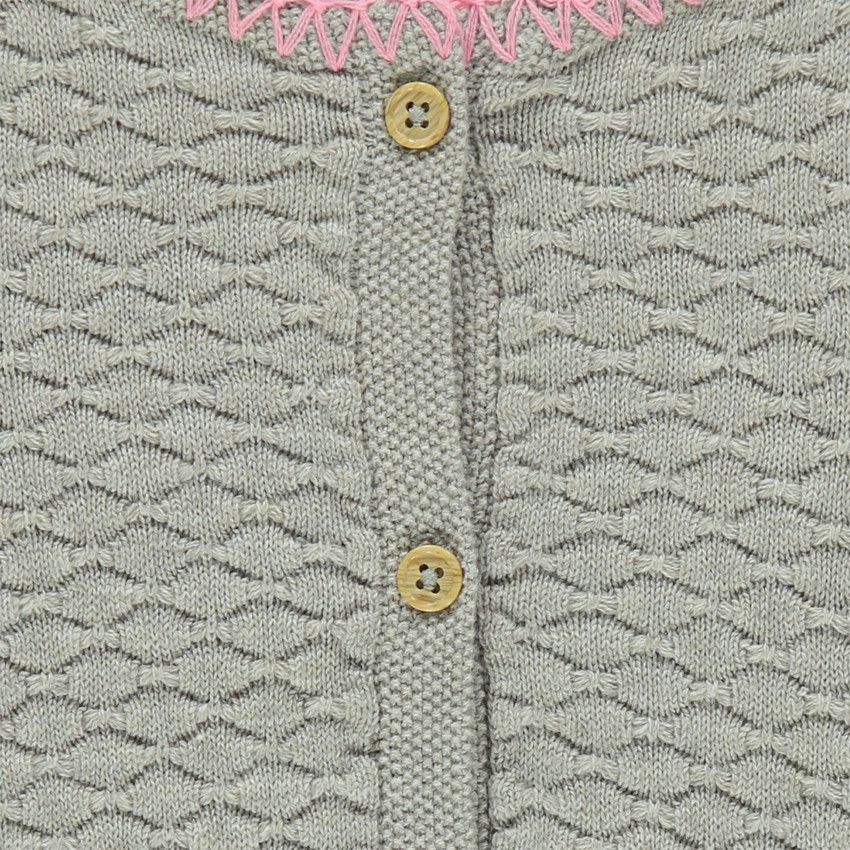 Gilet brodé en point fantaisie  