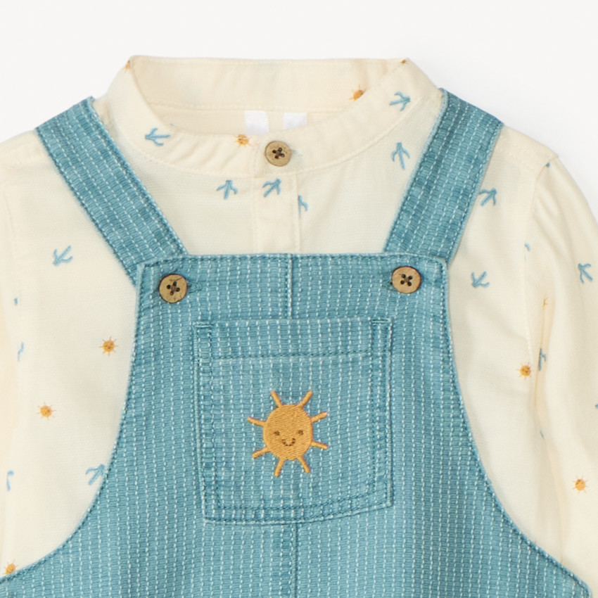 Ensemble 2 pièces avec salopette pour bébé garçon 