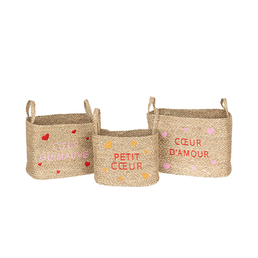Lot de 3 paniers tressés de rangement « Neree » 