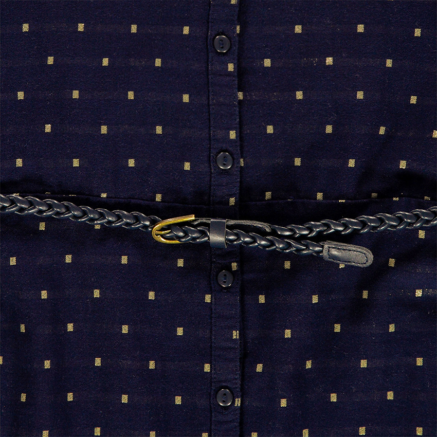 Junior - Robe manches longues à motif all-over et volant 